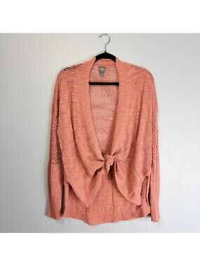 SOHO New York & Company Pink Tie Front Cardigan Sweater Size M